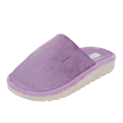 Дамски чехли лилав плюш Perletti