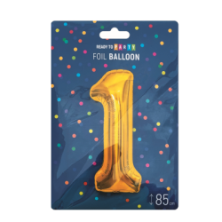 Фолиев балон цифра 1 злато 85см