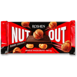 Тъмен ш-д Рошен Nut Out с цял лешник 90гр