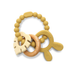 Силиконова гризалка с бук зайче nat.beige