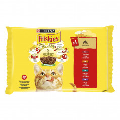 Храна за котки Friskies говеждо хапки в сос 4х85 гр.