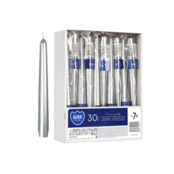 Свещ конус сребърна