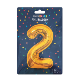 Фолиев балон цифра 2 злато 85см