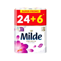 Тоалетна хартия Milde Premium по 24+6 броя