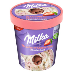 Сладолед Милка ягодов чийзкейк туба 480мл